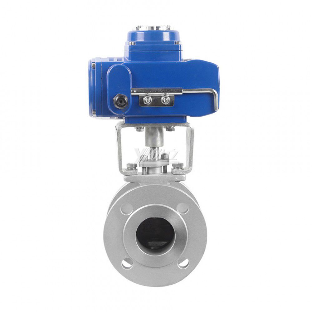 YOULI  High Temperature ANSI 150-300LB JIS 10K 304 316 Stainless Steel Motorized Electric Actuator V-Type Flanged Ball Valve
