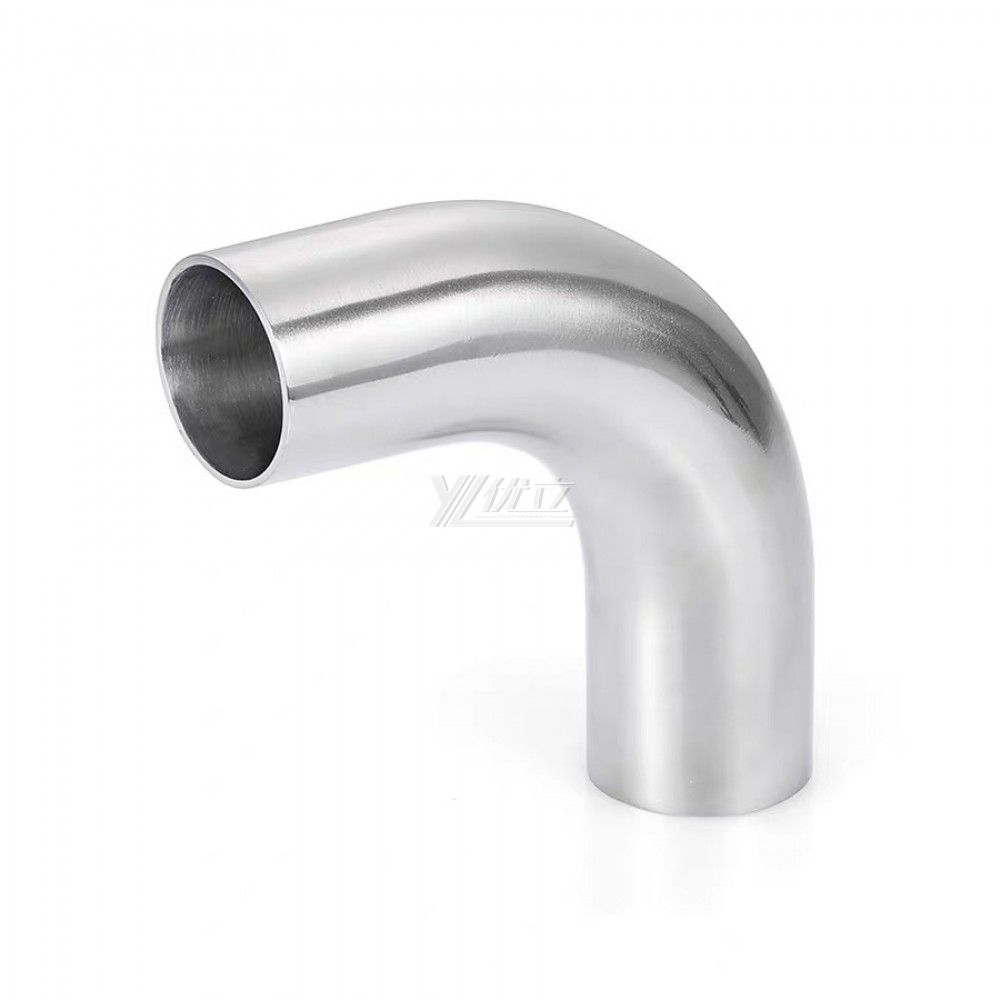 YOULI Hygienic Food Grade Sanitary Stainless Steel 304 SS316L 3A SMS ISO DIN Pipe Fitting Longer 90 Degrees Welded Elbow