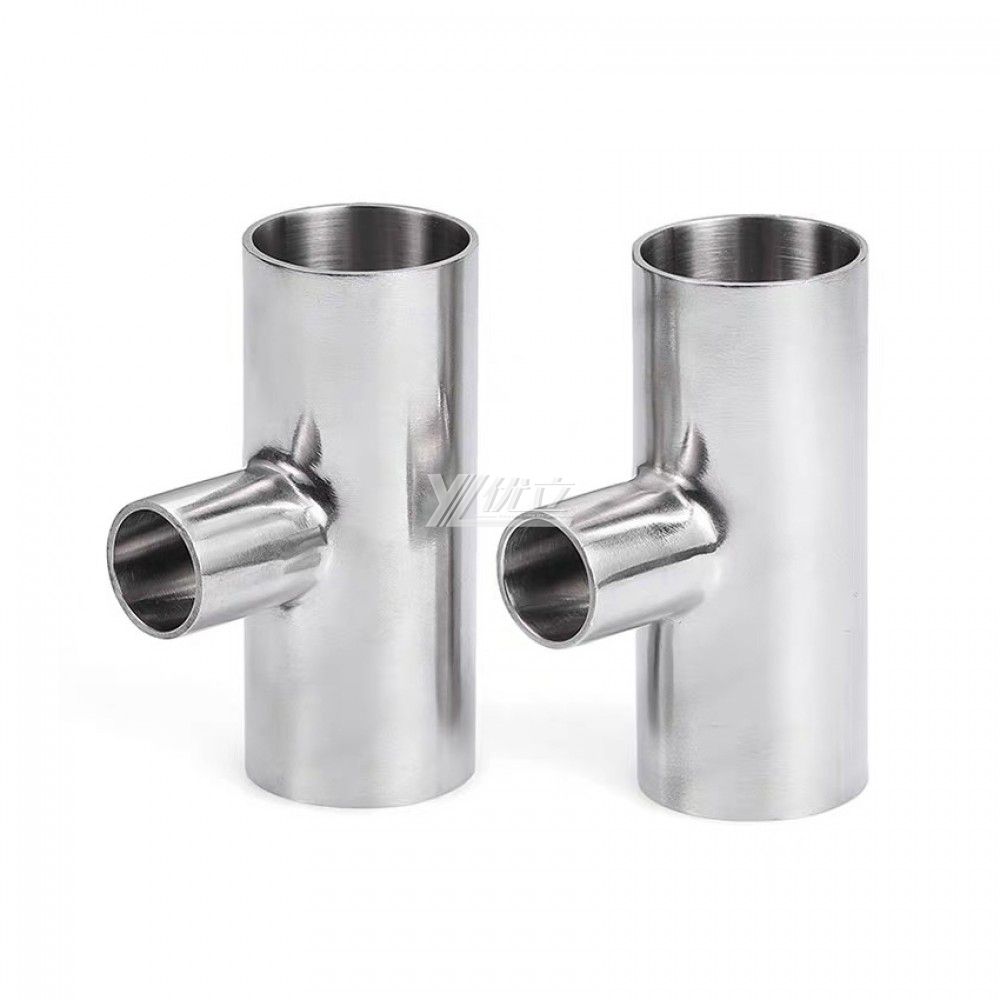 YOULI Hygienic Food Grade Sanitary Stainless Steel 304 SS316L 3A SMS DIN ISO Welded 3 Way Pipe Fitting Reducing Welded Tee