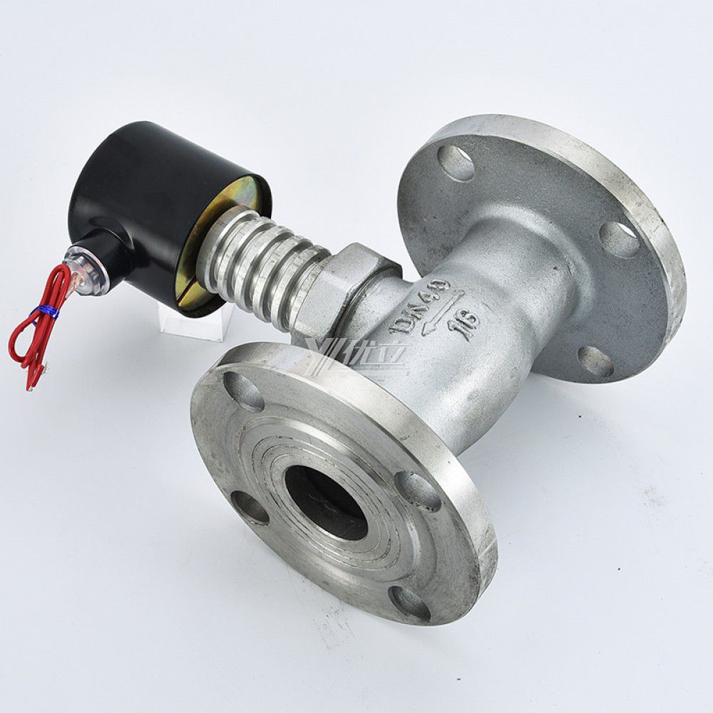 YOULI ZCG Stainless Steel 304 316 Steam High Temperature with Fin AC220V DC24V Normal Close Gas Flanged Solenoid Valve