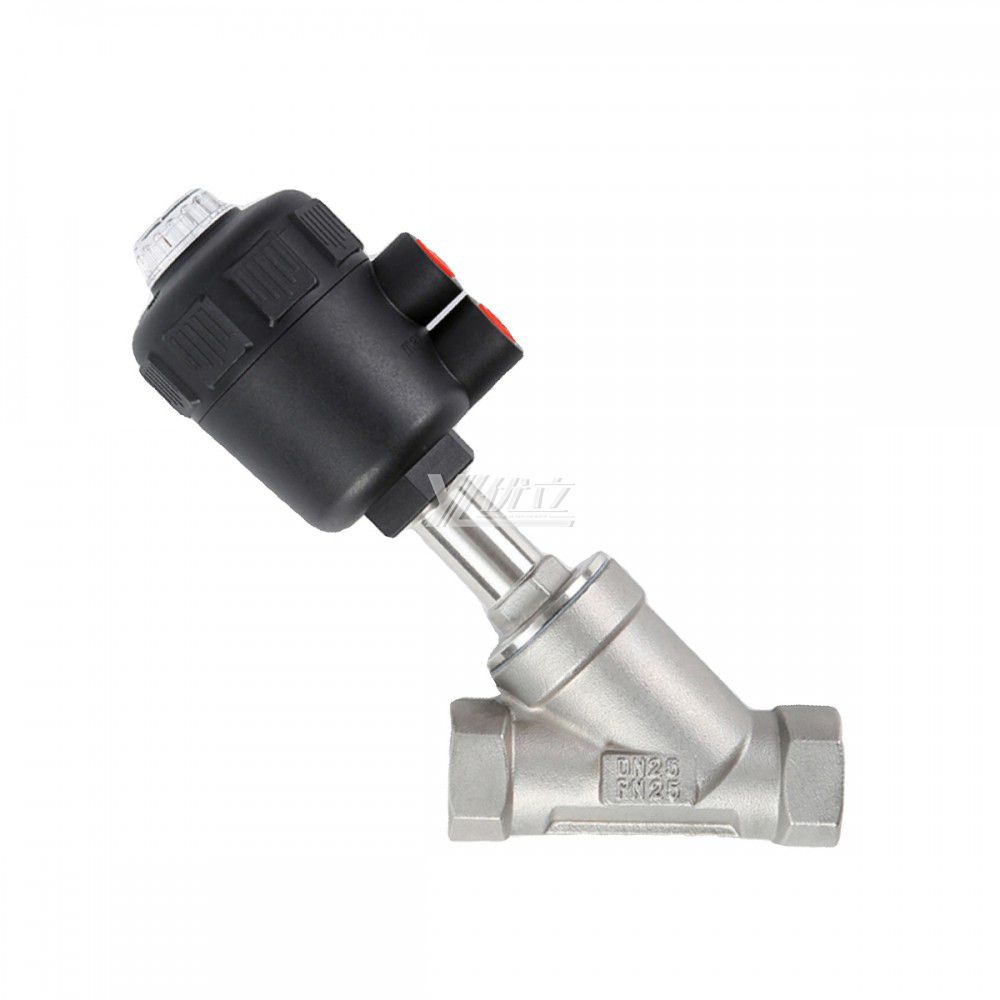 YOULI 1.6mpa High Temperature Water Gas Oil Steam 304 316 BSP NPT Stainless Steel Pneumatic Female Threaded Angle Seat Valve
