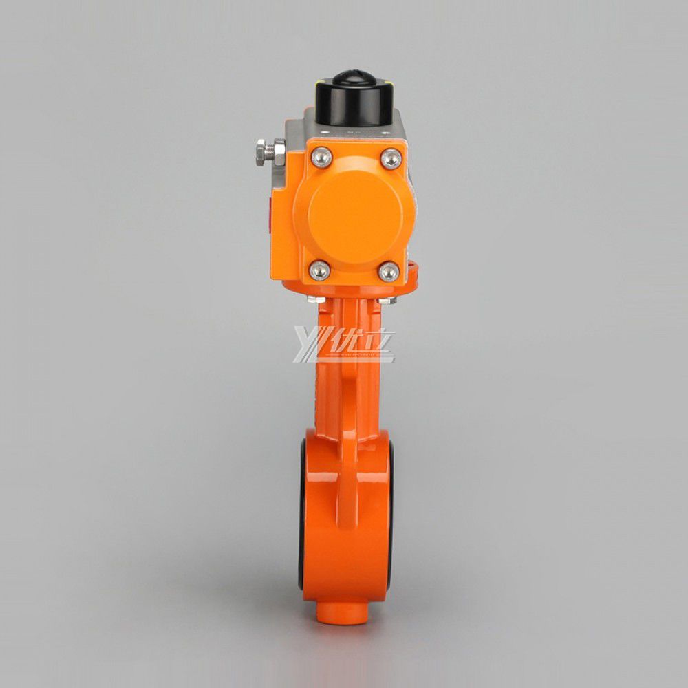 YOULI DN25 ALLOY Stainless Steel WCB Cast Iron Pn16 Soft Seal Pneumatic Actuator Wafer Butterfly Valve