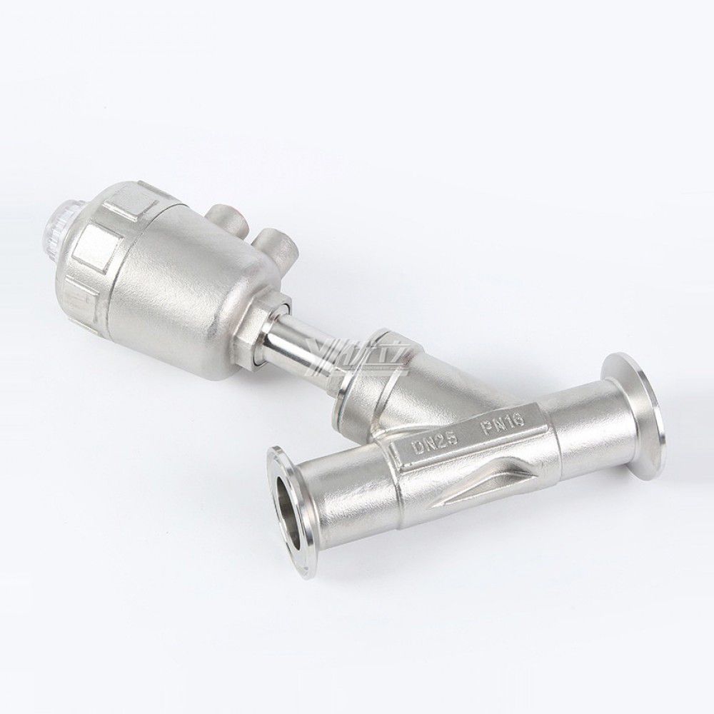 YOULI High Quality High Temperature Steam 1.6mpa 304 316 Stainless Steel Head Pneumatic Tri-Clamped Angle Seat Valve