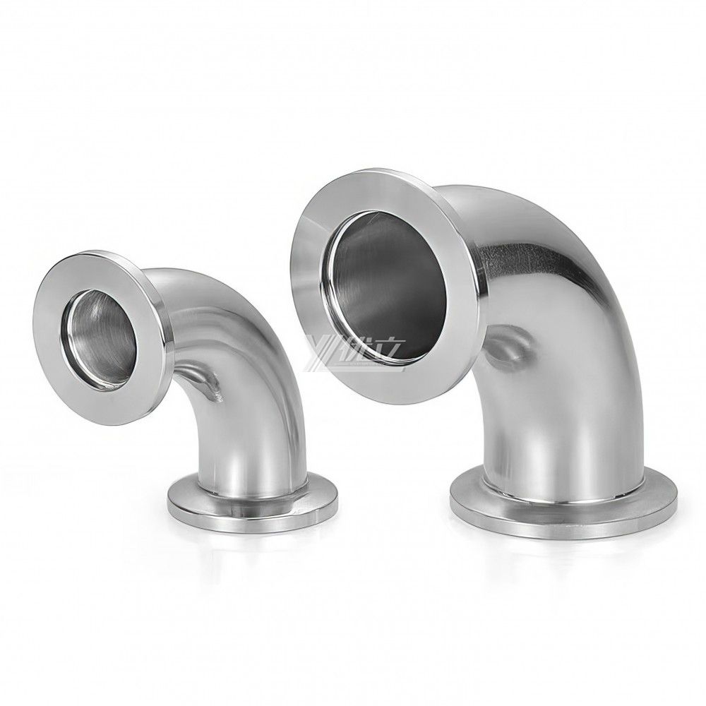 YOULI Hygienic Food Grade Sanitary Stainless Steel 304 SS316L KF25 KF40 KF50 KF Tri-clamp Pipe Fitting 90 Degrees Vacuum Elbow