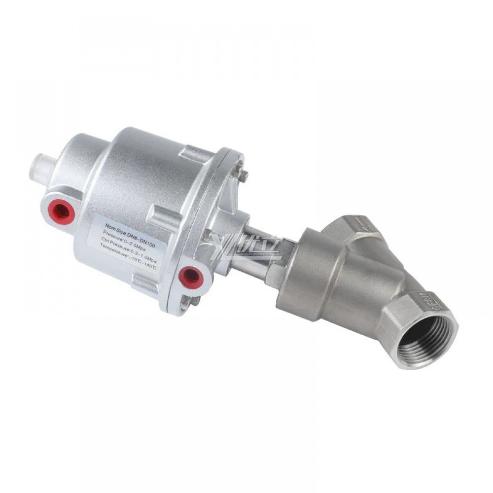 YOULI 304 316 BSP NPT RC Aluminum Alloy Head GM Pneumatic Female Screw Threaded Angle Seat Valve