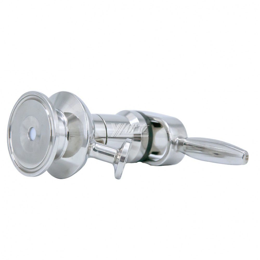YOULI Hygienic Food Grade Sanitary Stainless Steel 304 316L Manual Plastic Handle Sterile Tri Clamped Sample Valve