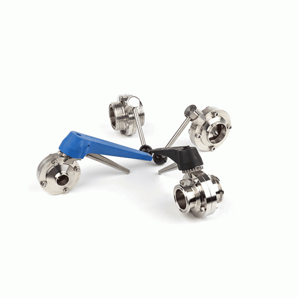 YOULI Hygienic Food Grade Stainless Steel 304 316L Plastics Duckbill Handle Sanitary Manual Tri-clover Butterfly Valve