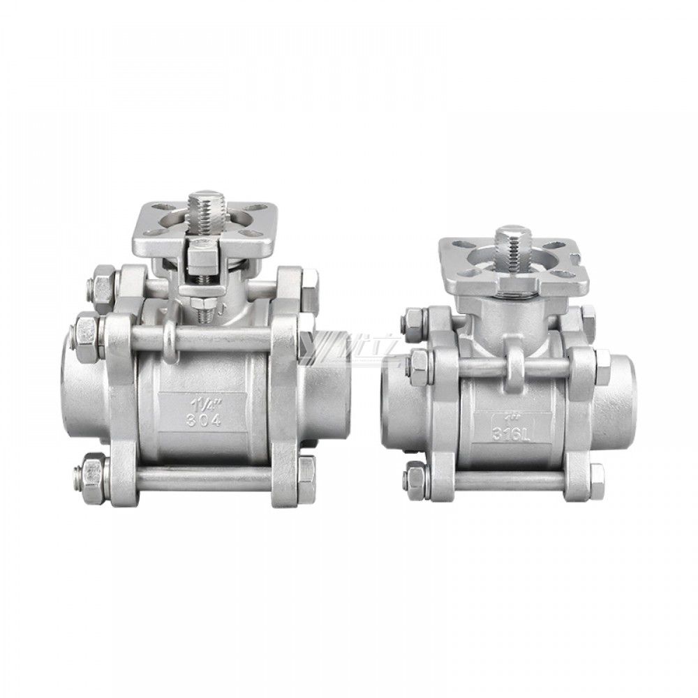YOULI High Temperature ISO 5211 Mounting Pad 1000WOG 1.6mpa Pn16 Stainless Steel 304 316  3PC Butt Welding Ball Valve
