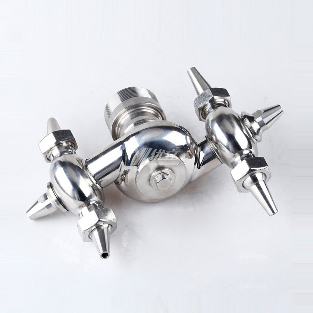 YOULI Food Grade Sanitary 360 Degree CIP Nozzle Tank Cleaning Stainless Steel 304 SS316L Male Threaded Rotary Cleaning Spray Ball