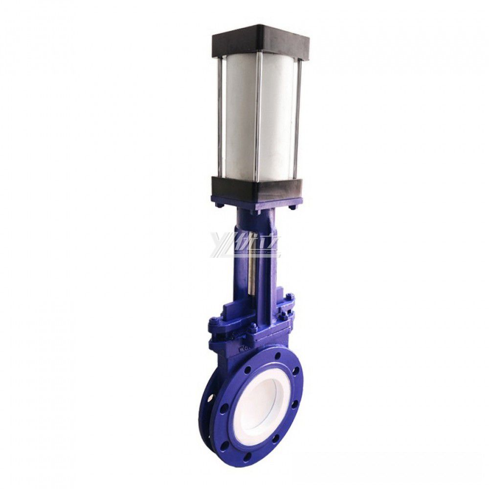 YOULI High Temperature ANSI 150LB  304 316 JIS 10K 1.6mpa WCB Pneumatic Actuator Ceramics Flanged  Knife Gate Valve