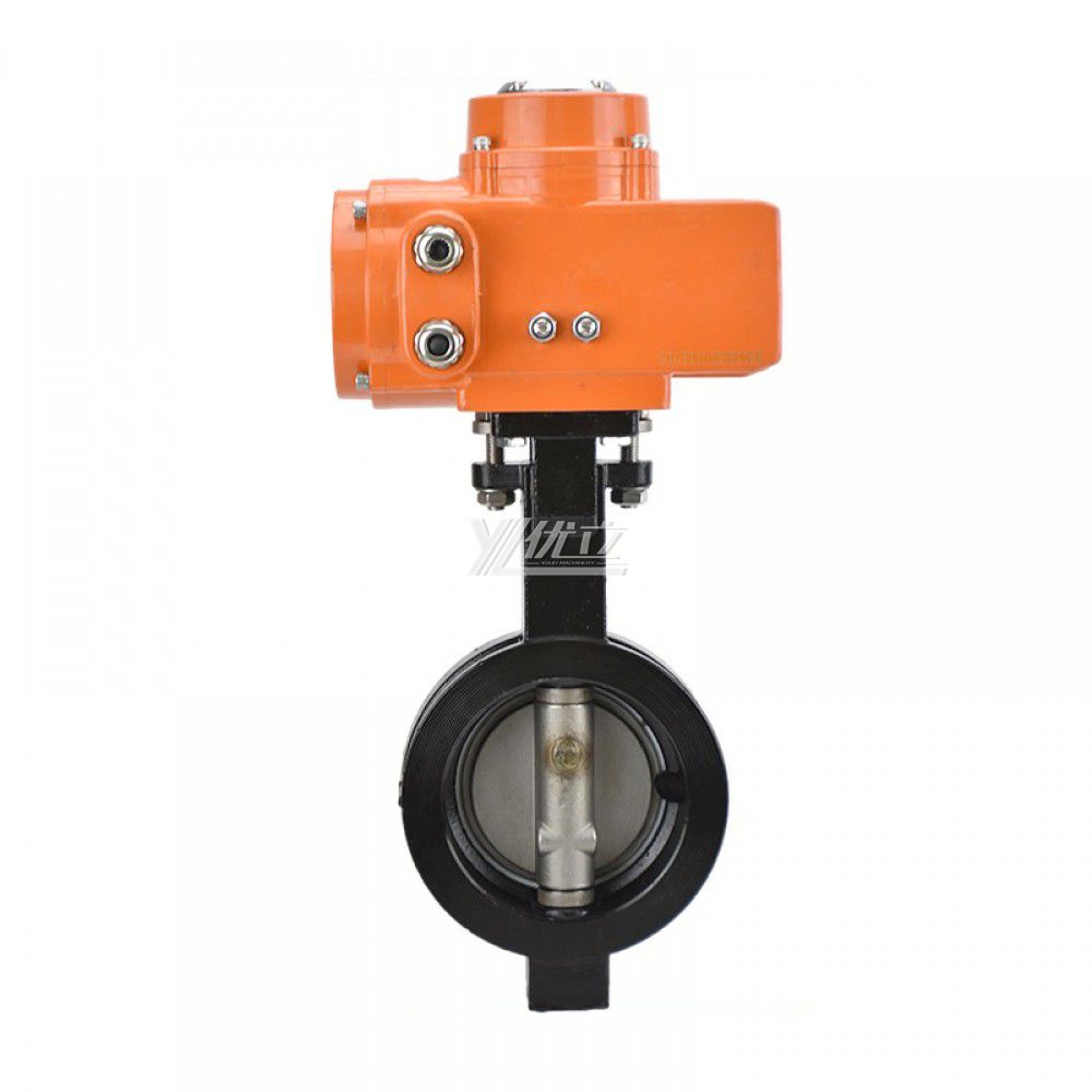 YOULI ANSI 150LB Stainless Steel Carbon Steel AC220V High Temperature Electric Double Eccentric Wafer butterfly Valve 12"