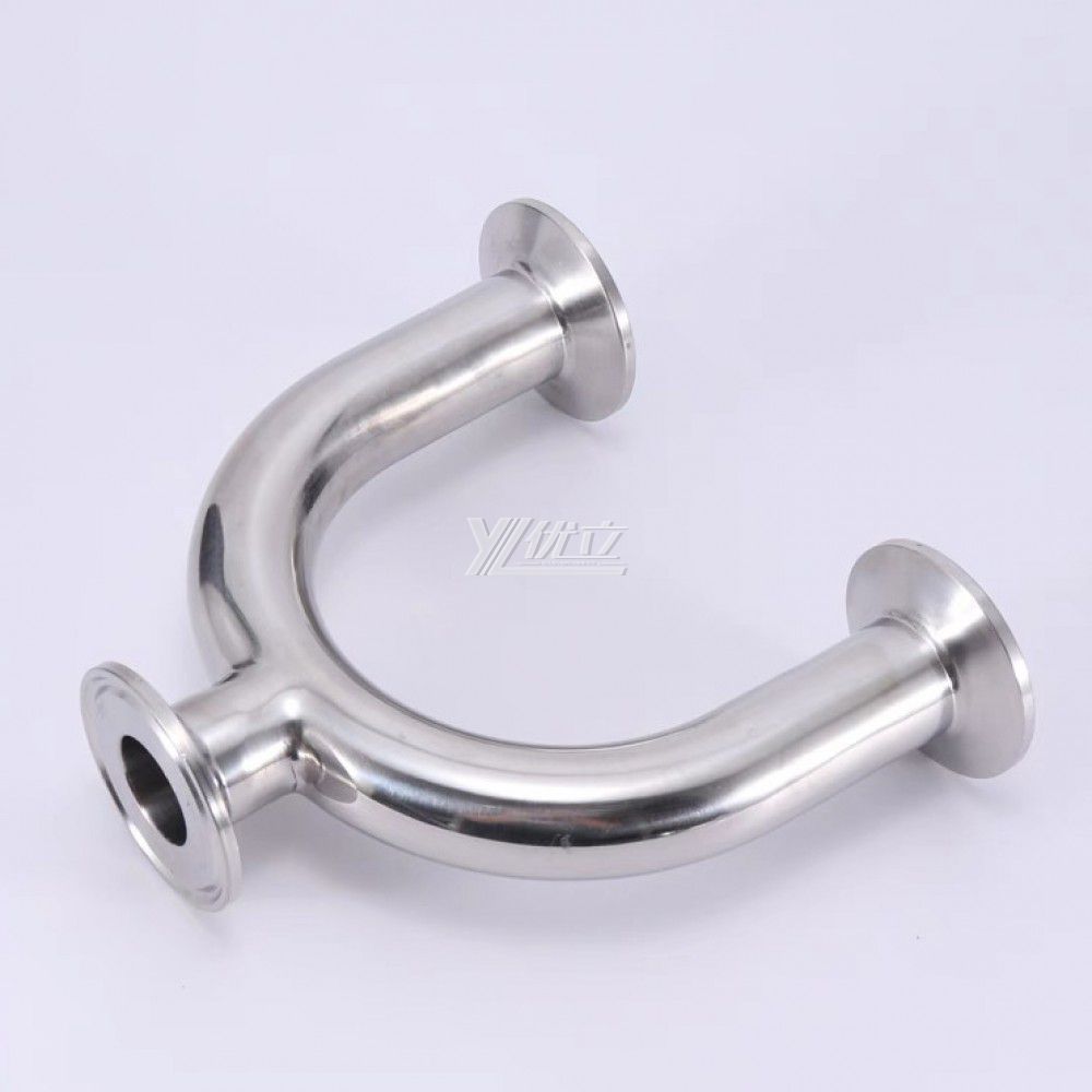 YOULI Hygienic Food Grade Sanitary Stainless Steel 304 SS316L 3A SMS DIN ISO Pipe Fitting 3 Way Clamped U Elbow