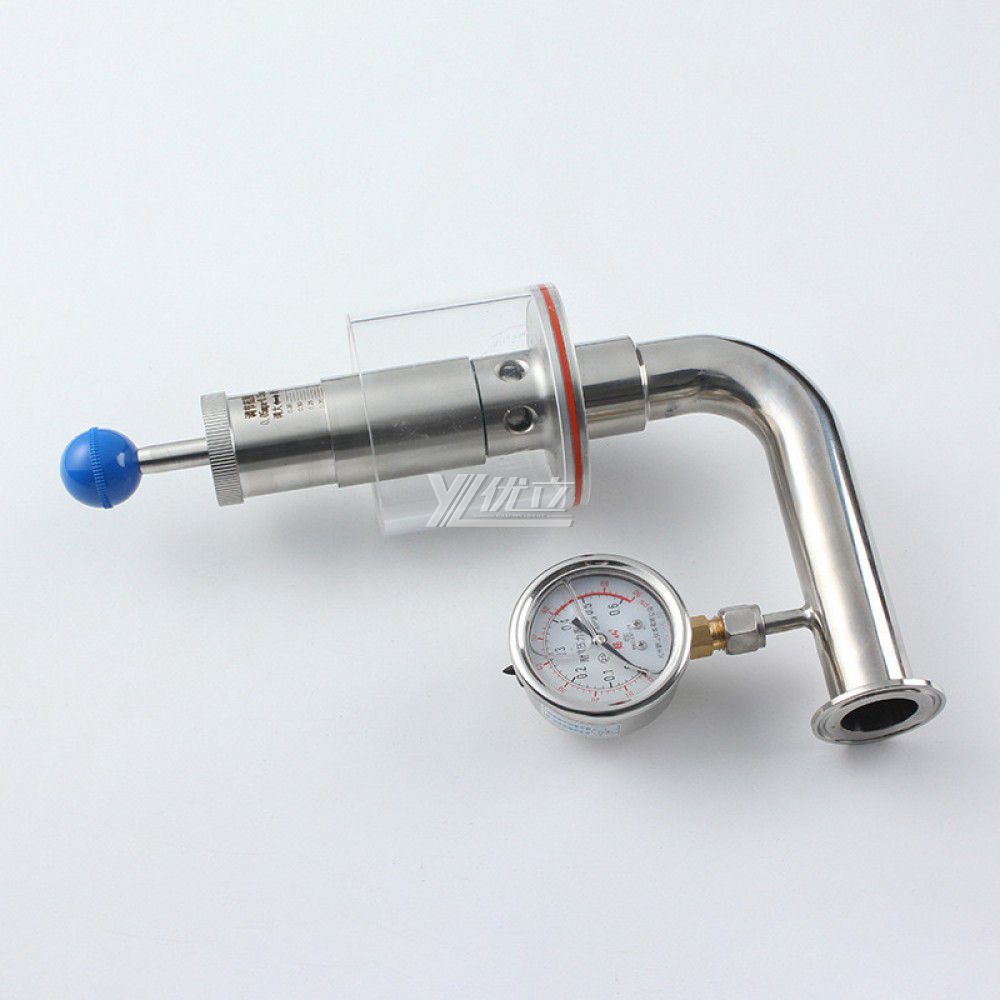 YOULI Hygienic Food Grade Sanitary Stainless Steel 304 316L Tri Clamped Pressure Gauge Water Seal Type Exhaust Valve Vent Valve