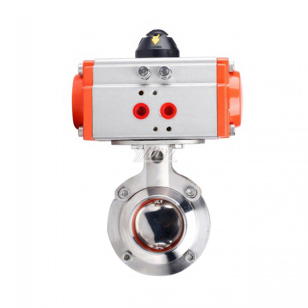 YOULI AT63 Hygienic Food Grade Stainless Steel 3A/SMS/DIN 304 316L Sanitary Pneumatic Butt Welded Butterfly Valve