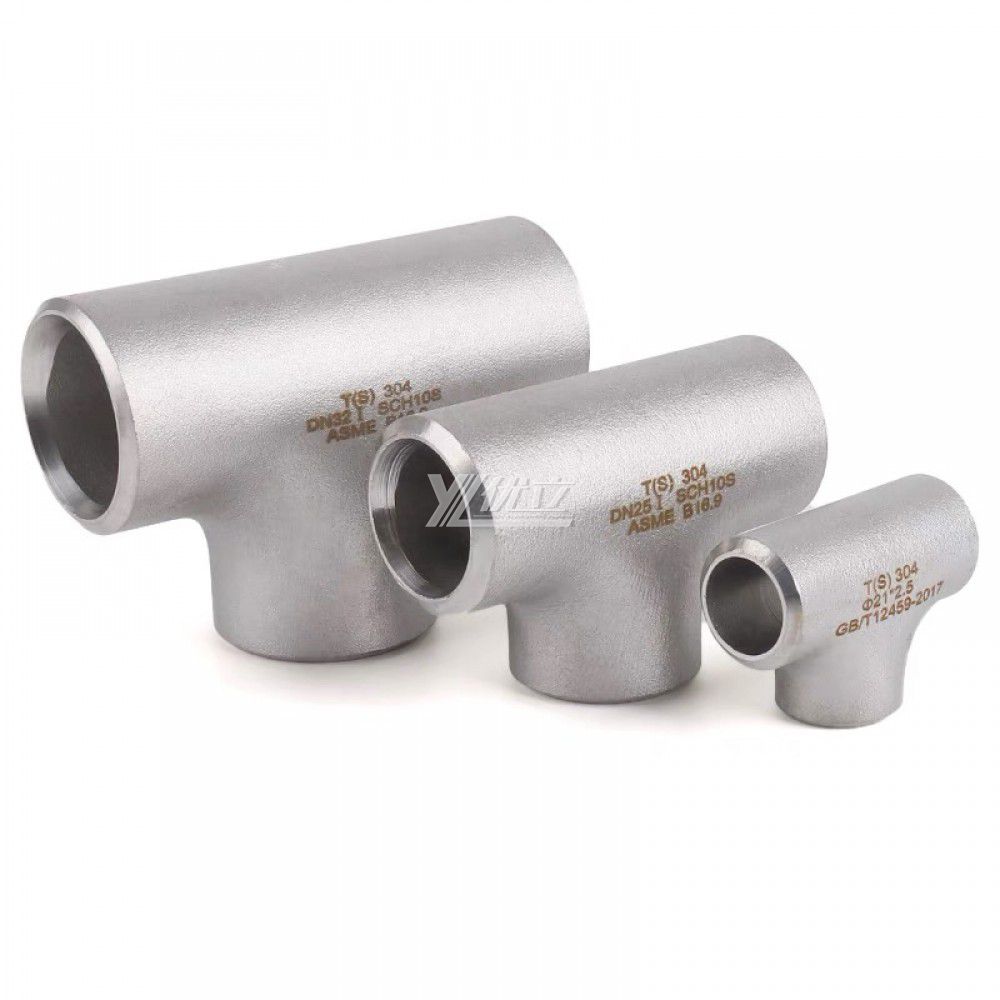YOULI Industrial Shot Blasting Pickling Stainless Steel ANSI WCB 304 SS316L 3 Way Pipe Fitting Butt Welding Equal Tee