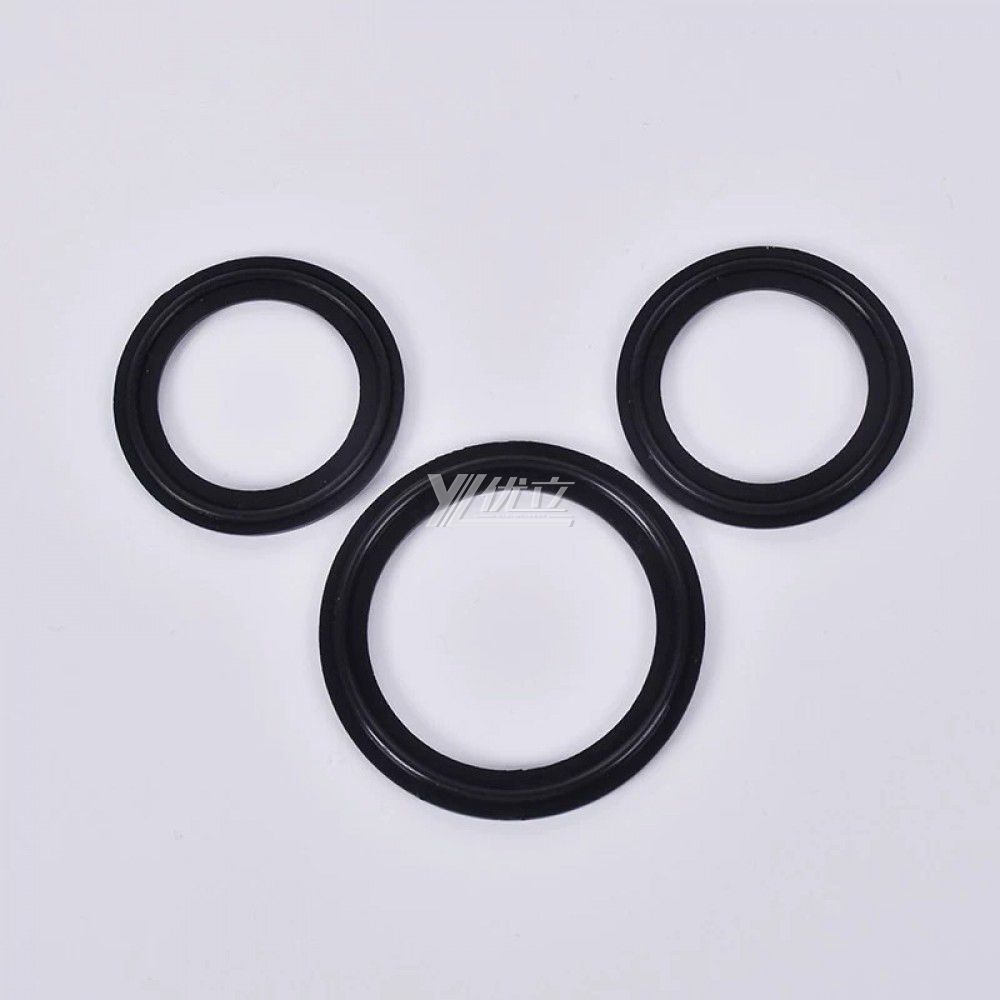 YOULI Hygienic Food Grade Customized Black Pipe Sanitary FKM Sealing Ring Non Standard Rubber VITON Tri Clamp Gasket