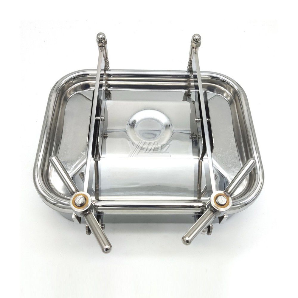 YOULI Hygienic Food Grade SS 304 316L Stainless Steel Cover Pressure Tanks Sanitary Double Lock Rectangular Manhole Manway