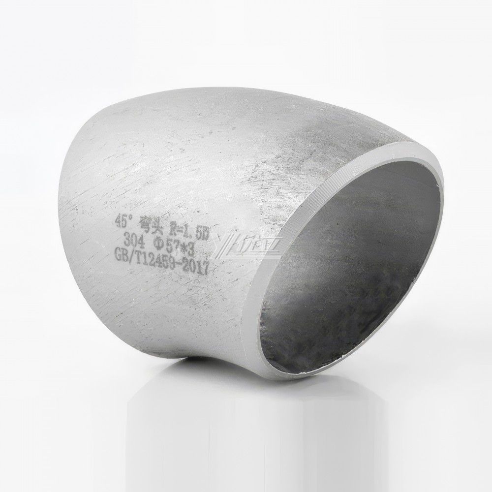 YOULI Industrial Shot Blasting Pickling Stainless Steel ANSI SCH40-SCH160  304 SS316L Pipe Fitting 45 Degrees Butt Welding Elbow