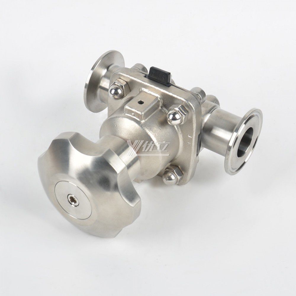YOULI Hygienic Food Grade Sanitary Stainless Steel Handwheel 316L Medicine Membrane Manual Straight Tri Clamped Diaphragm Valve