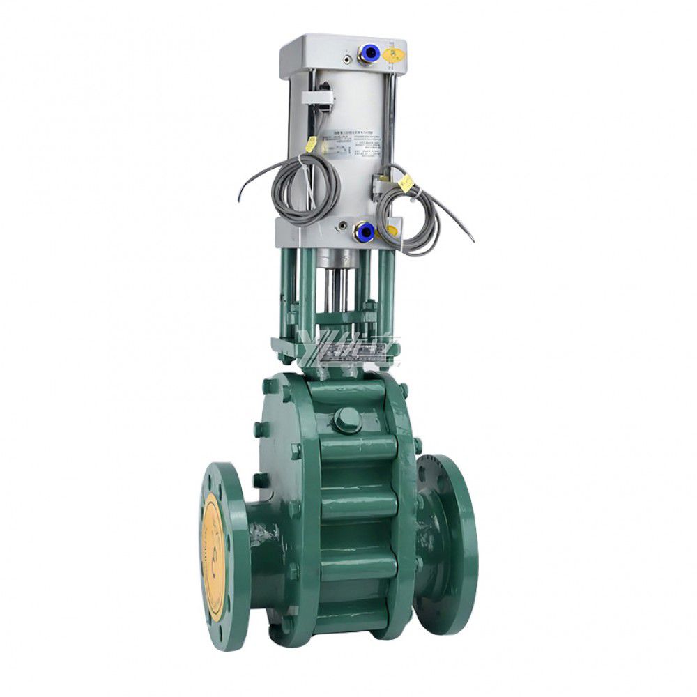 YOULI ANSI 150LB Stainless Steel 304 316 1.6mpa WCB Pneumatic Actuator Flanged Ceramics Double Knife Gate Valve