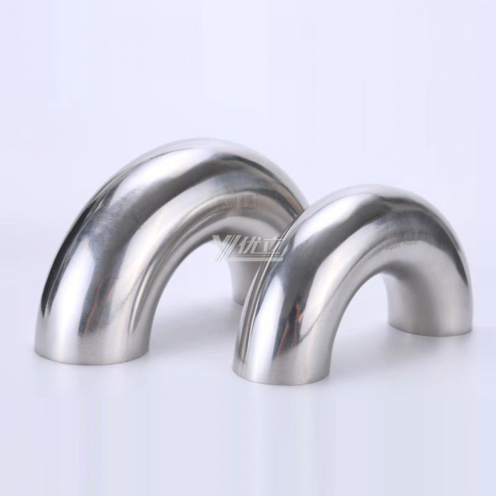 YOULI Hygienic Food Grade Sanitary Stainless Steel 304 SS316L 3A SMS ISO DIN Pipe Fitting 180 Degrees Welded Elbow