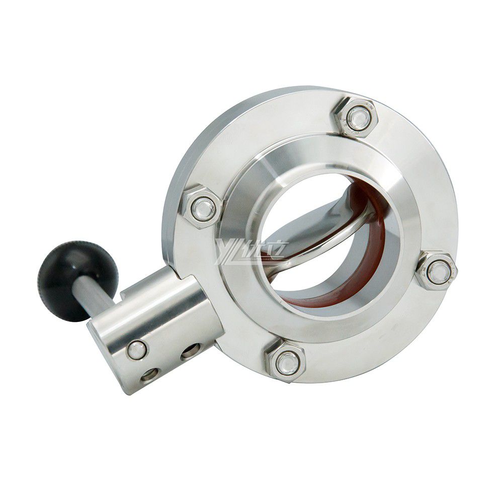 Stainless Steel SS304 Hygienic Weld Butterfly Valve with Multi-Position Handle