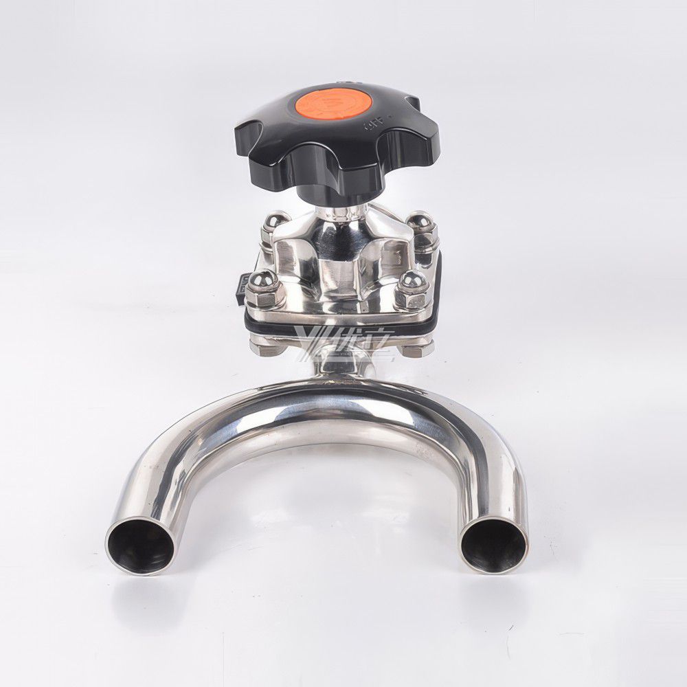 YOULI Hygienic Food Grade Sanitary Stainless Steel 316L Pharmaceutical Biological U Type Butt Welded Tri Clamped Diaphragm Valve