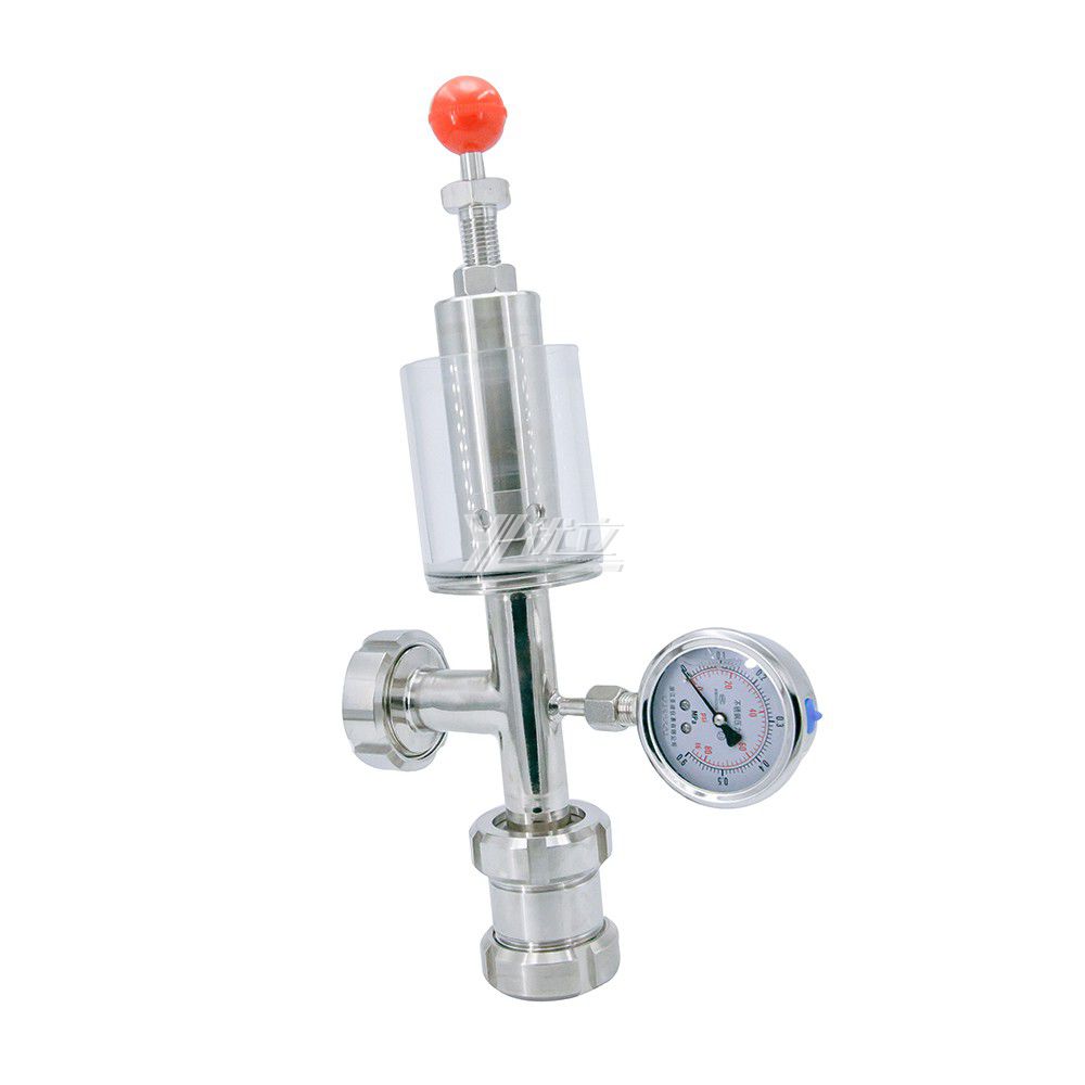 YOULI Hygienic Food Grade Sanitary Stainless Steel 304 316L Butt Welded Pressure Gauge CrossType Exhaust Valve Vent Valve