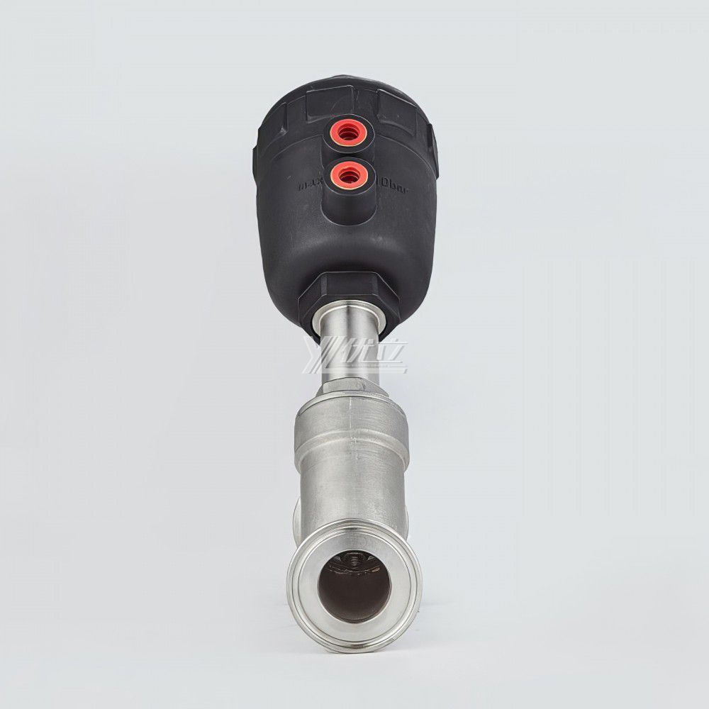 YOULI High Temperature Steam 1.6mpa 304 316 Clamp 50.5mm Plastics Head Pneumatic Tri Clamped Angle Seat Valve