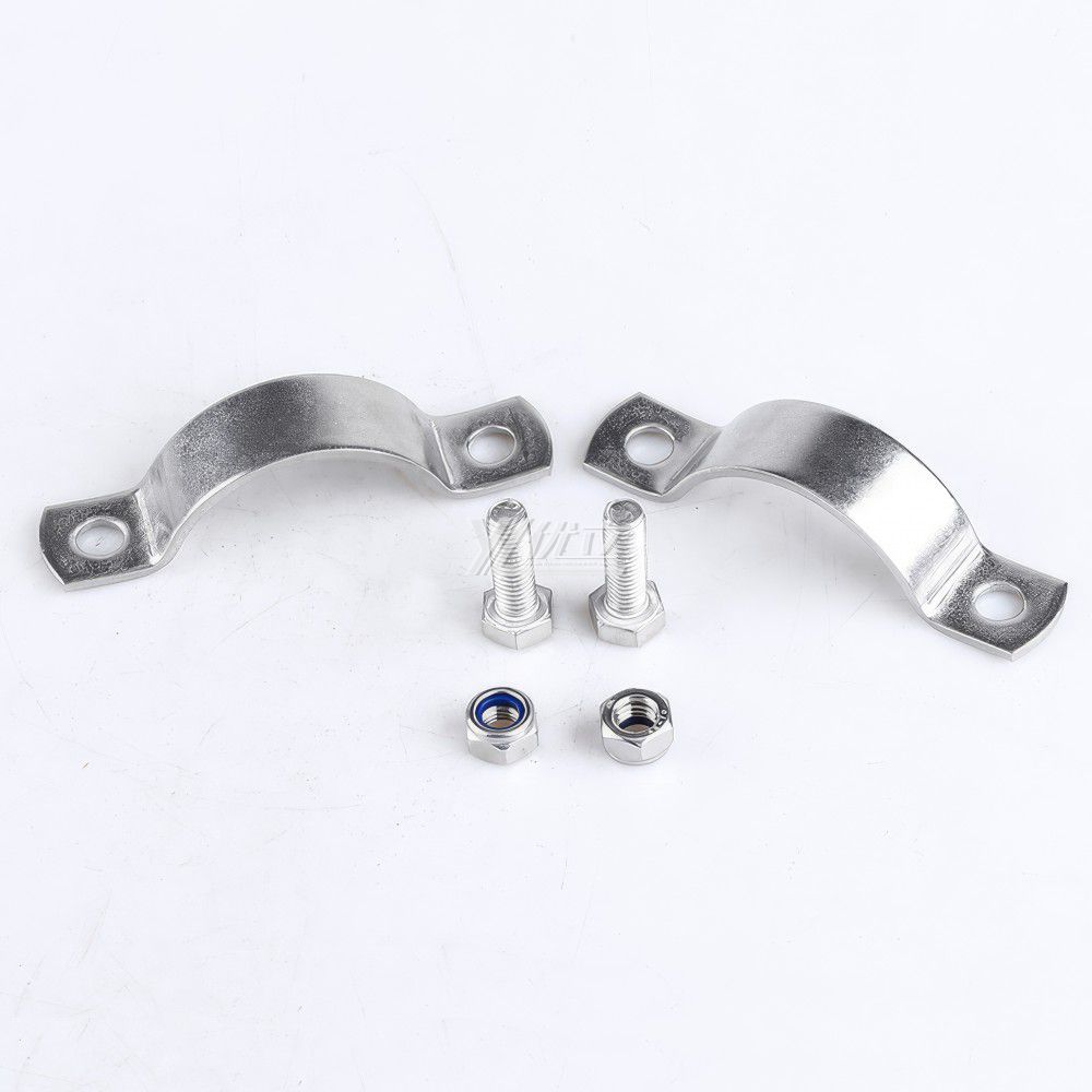 YOULI Stainless Steel 304 Pipe Fittings Tri Clamp Tube Hex Pipe Holder Without Handle Handle Bar Welded Round Pipe Holder