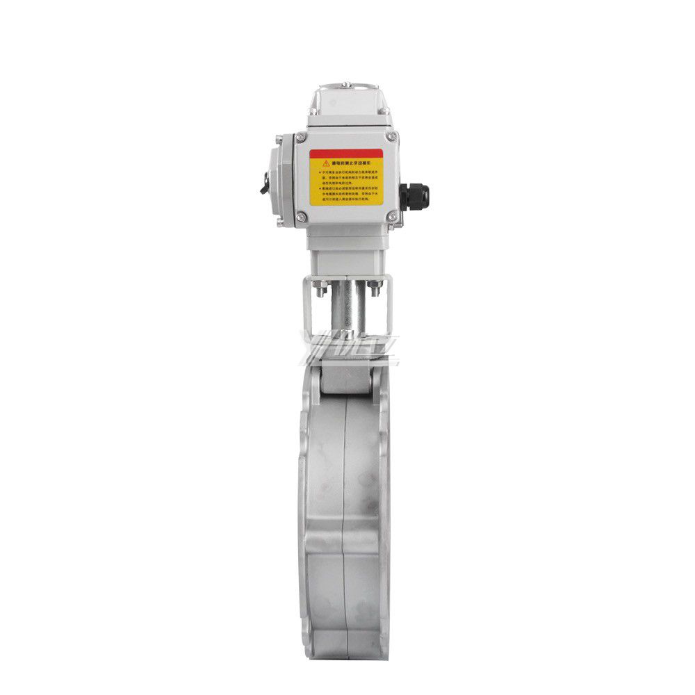 YOULI V1fs V2fs Aluminum Alloy 304 Dust Particles Powder Motorized AC22V  Double Single Electric Flange Dust Butterfly Valve