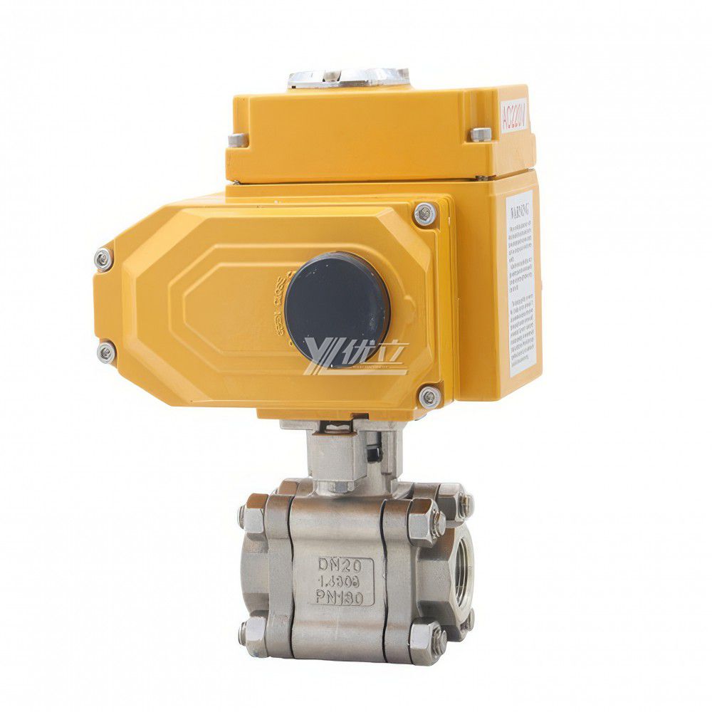 YOULI High Pressure NPT BSP 2000wog PN130 PN64 Stainless Steel 304 316 Motorized Electric Actuator Three Piece Thread Ball Valve