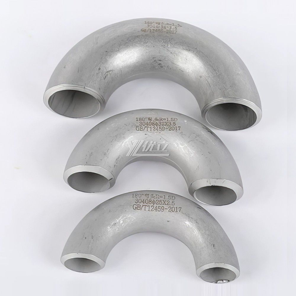YOULI Shot Blasting Pickling Stainless Steel ANSI SCH40-SCH160  304 SS316L Pipe Fitting 180 Degrees Butt Welding Elbow