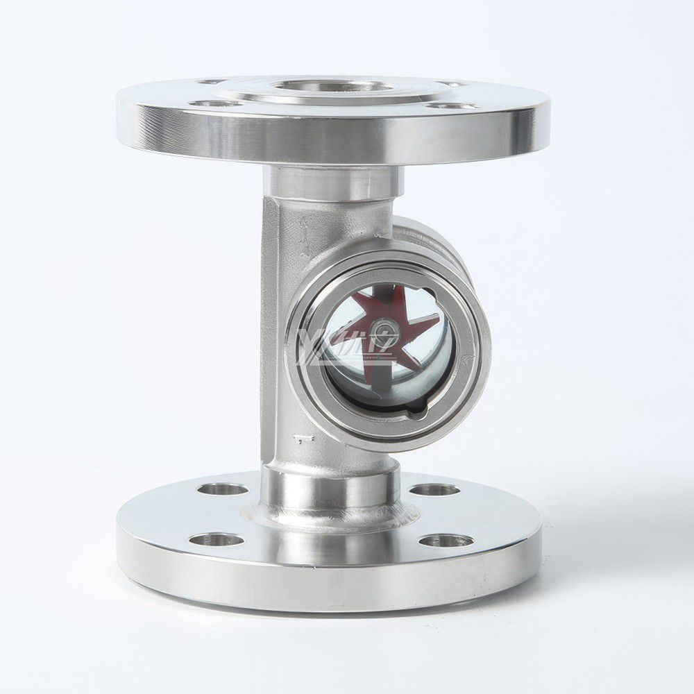YOULI BSP NPT BSPT Screw Stainless Steel 304 316L Carbon Steel WCB Water Flow Indicator Flanged Impeller Sight Glass
