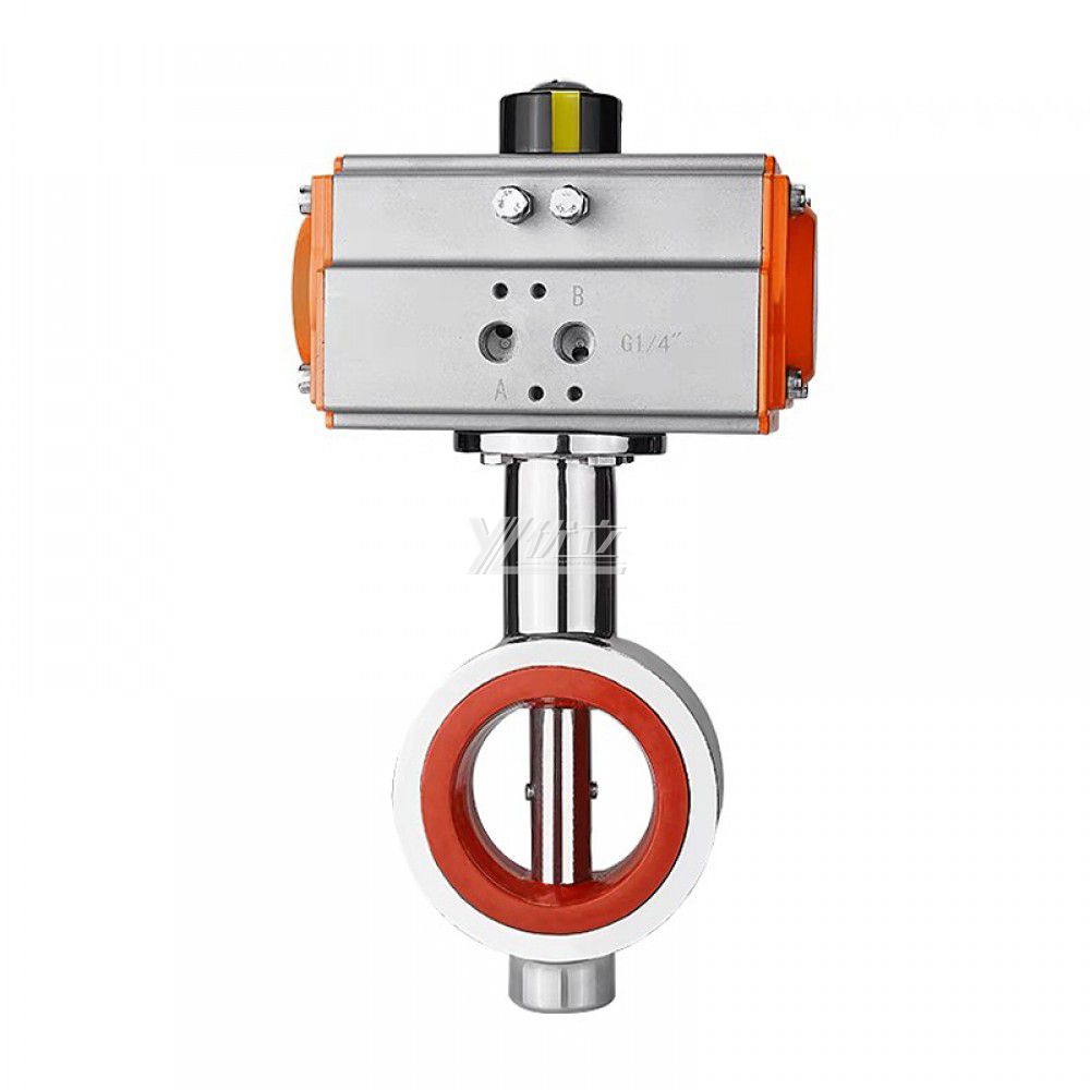YOULI Top-Quality AT63 Hygienic Food Grade Stainless Steel 304 316L Sanitary Spring Return Pneumatic Wafer Butterfly Valve