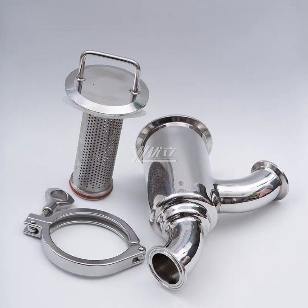 YOULI Top-Quality Hygienic Food Grade SS 304 316L Stainless Steel Sanitary 90 Bend Type No Retention Clamped Filter