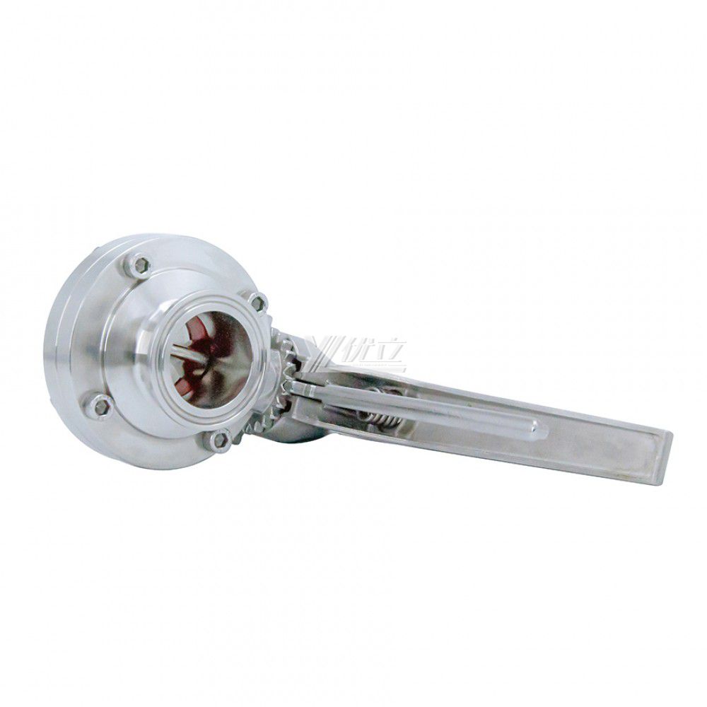 YOULI Hygienic Food Stainless Steel 3A/SMS/DIN 304 316L Silicon Duckbill Handle Sanitary Manual Tri Clamped Butterfly Valve