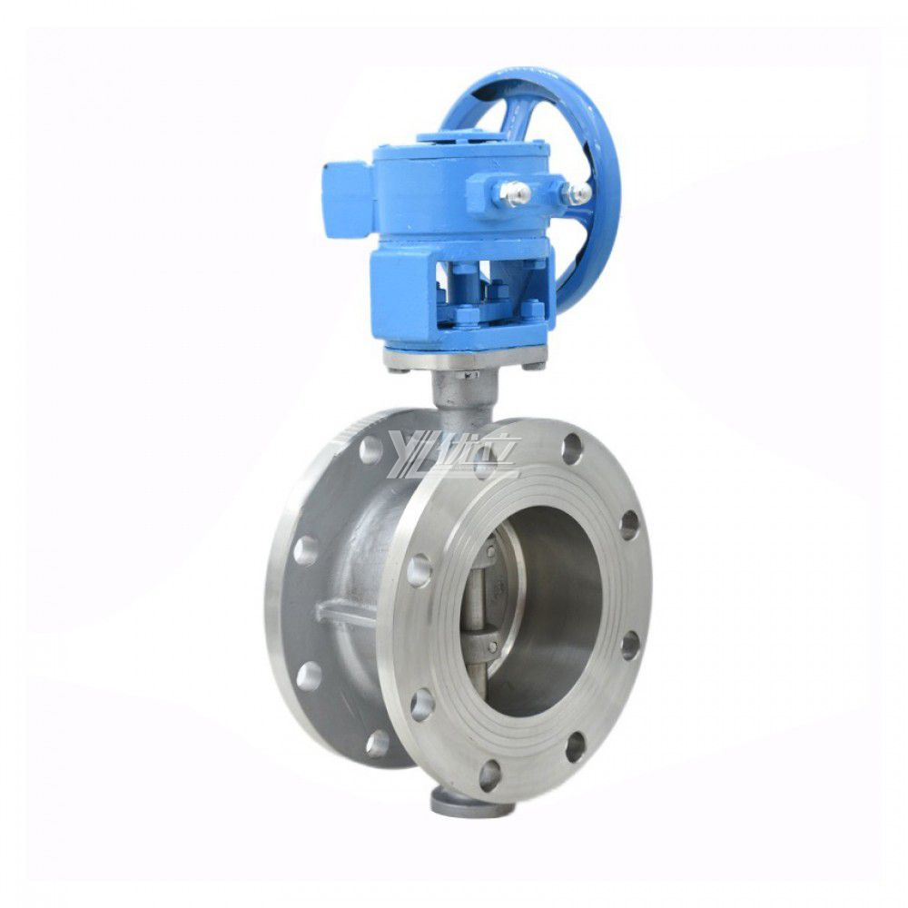 YOULI ANSI 150LB 304 316 Stainless Steel Pn16 WCB Metal Seal High Temperature Manual Three Eccentric Flanged Butterfly Valve