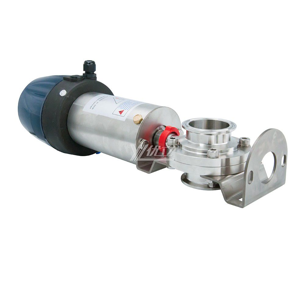 Stainless Steel Sanitary Hygienic Pneumatic Butterfly Valve with Intelligent Head