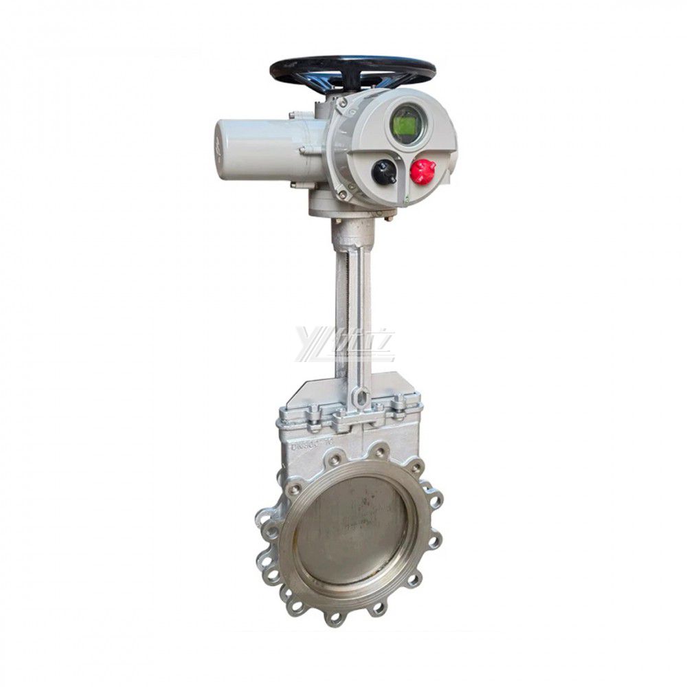 YOULI ANSI 150LB Stainless Steel 304 316 JIS 10K 1.6mpa WCB Motorized AC380V 4-20ma Electric Lng Wafer Knife Gate Valve