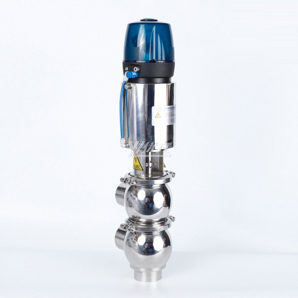 YOULI Hygienic Food Grade Sanitary Stainless Steel 304 316L Intelligent Pneumatic LL Type Butt Welded Divert Valve