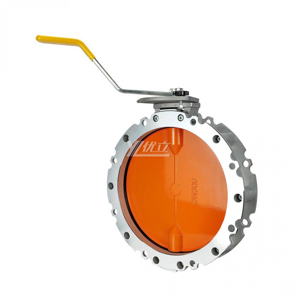 YOULI V1fs V2fs Aluminum Alloy DN100-DN600 Dust Powder Concrete Mixing Plant Manual Double Single Flanged Dust Butterfly Valve