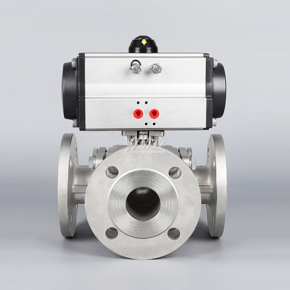 YOULI High Temperature ANSI 150LB Stainless Steel 304 316 JIS 10K Pn16 WCB Removable square Pneumatic 3 Way Flanged Ball Valve