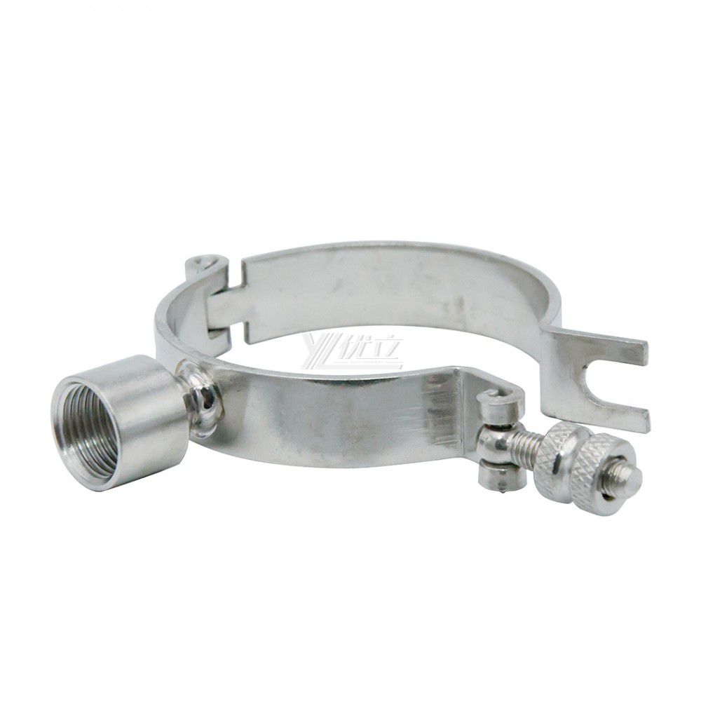 YOULI Sanitary Pipe Fittings Tri Clamp Tube Hex Pipe Holder Stainless Steel 304 With Handle Bar Female Thread Round Pipe Holder