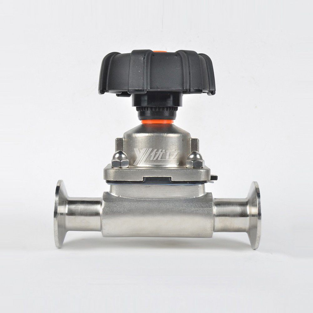 YOULI Hygienic Food Grade Sanitary Stainless Steel 316L Biological T Type Manual Straight 3 Way Tri Clamped Diaphragm Valve