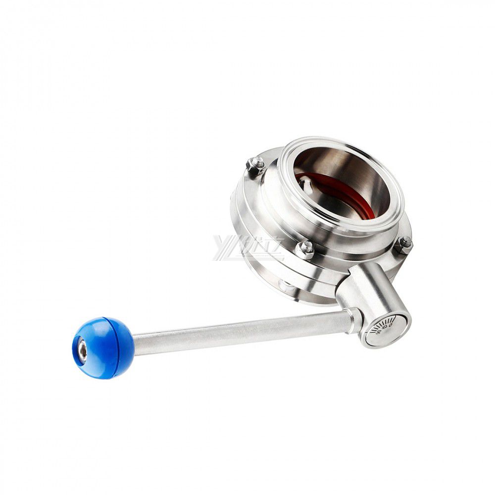 YOULI Hygienic Food Grade Stainless Steel 3A/SMS/DIN 304 316L Silicon with Scale Sanitary Manual Tri Clamped Butterfly Valve