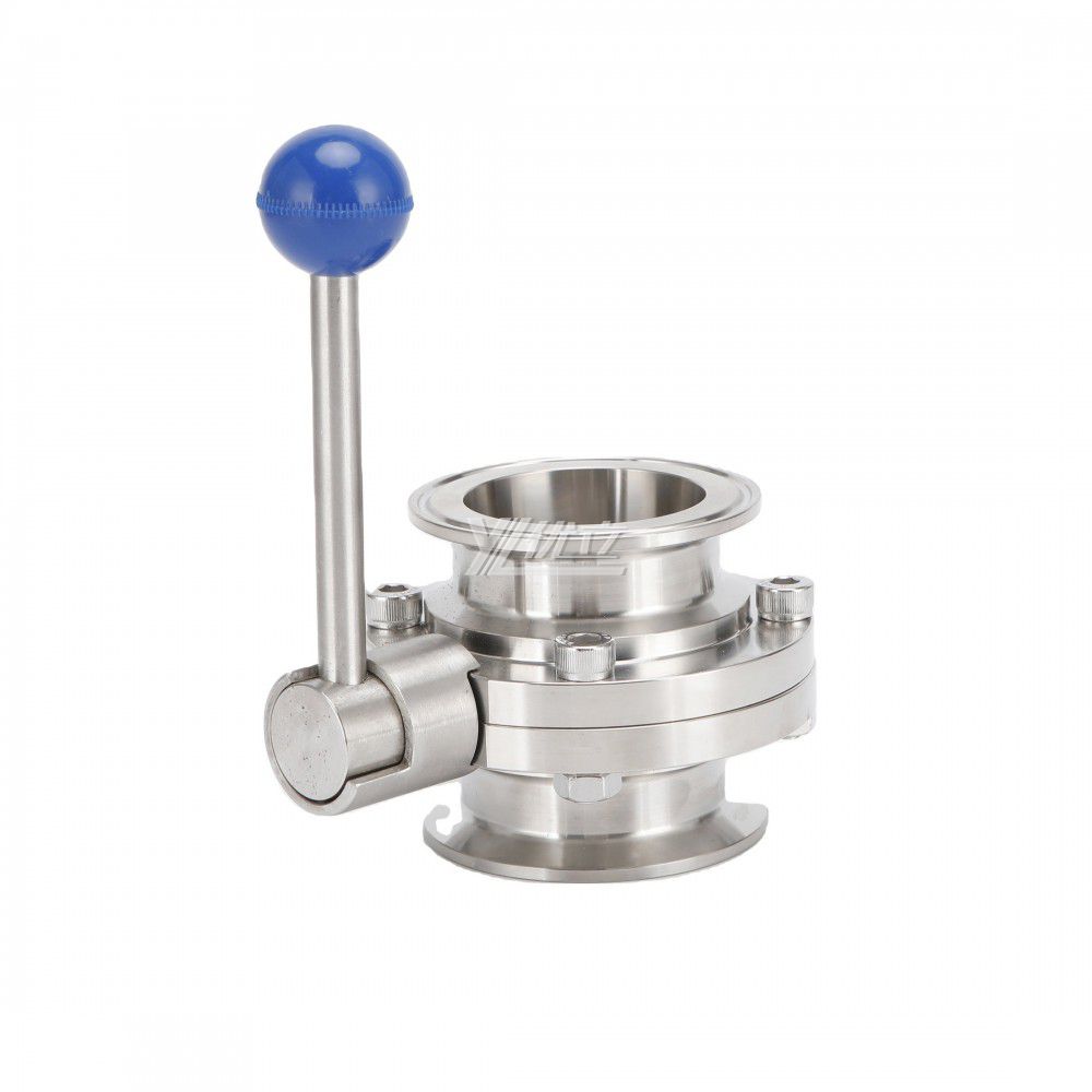 YOULI Hygienic Food Grade Stainless Steel 3A/SMS/DIN 304 316L Silicon Lever Handle Sanitary Manual Tri Clamped Butterfly Valve