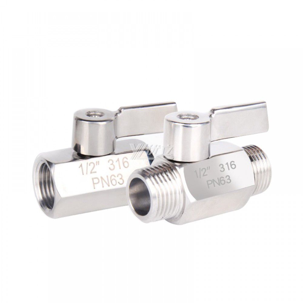 YOULI Best-selling 1/8" 1/4" 3/8"  RC NPT BSP 1000WOG PN63 304 316 Stainless Steel Manual Mini Double Male Threaded Ball Valve