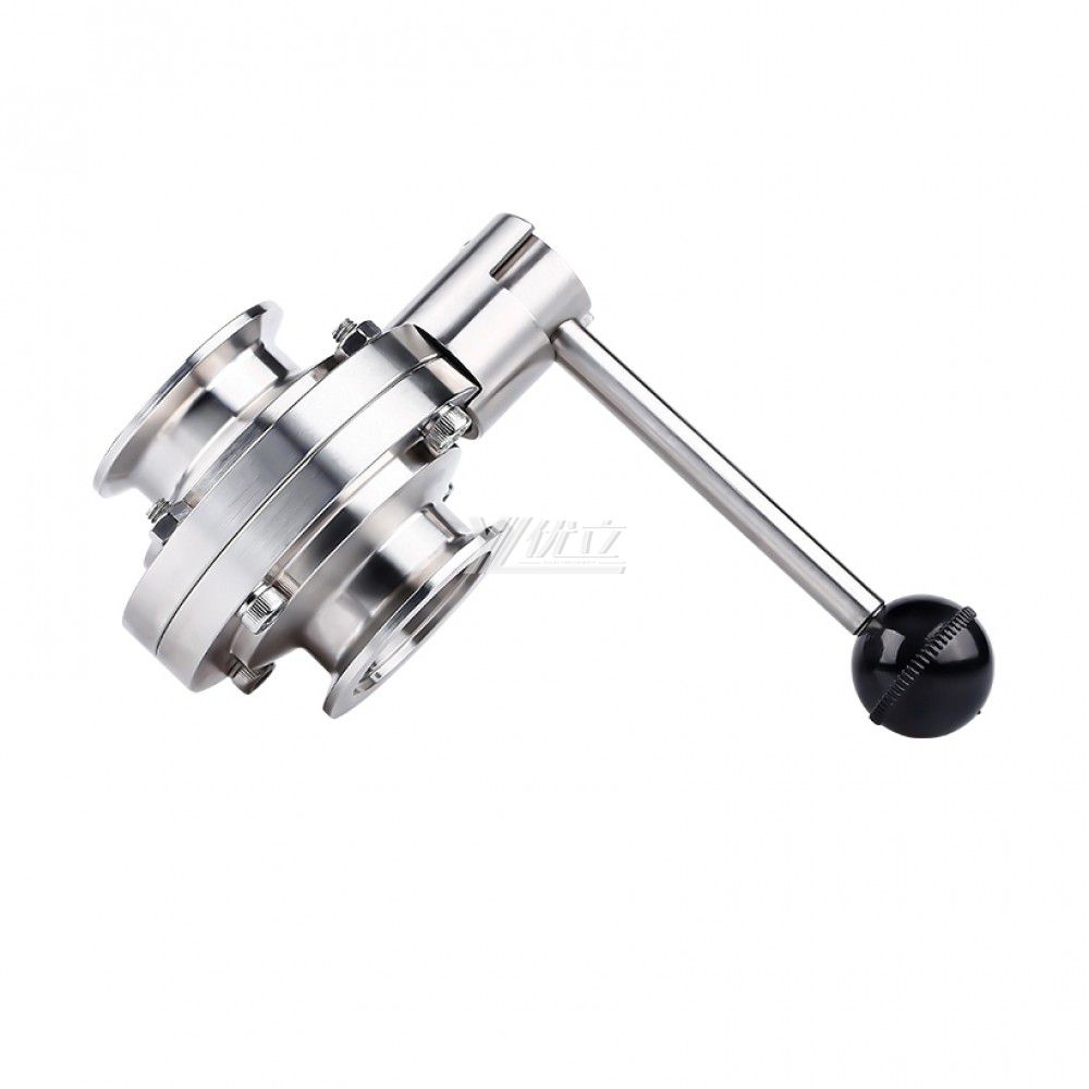 YOULI Hygienic Food Grade Stainless Steel 3A/SMS/DIN 304 316 KF Sanitary Manual Vacuum Butterfly Valve