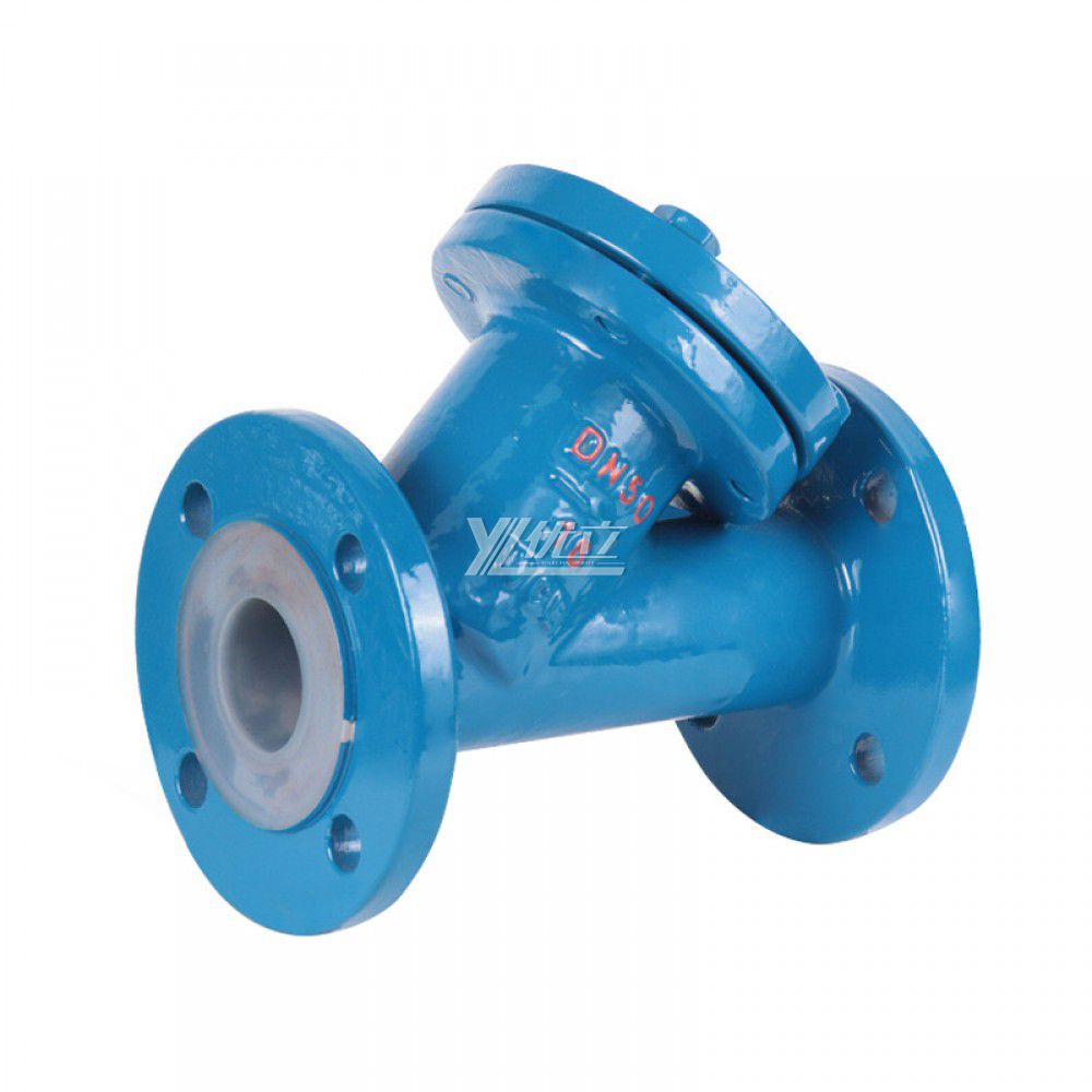 YOULI Stainless Steel Pipeline  304 316 WCB ANSI 150LB JIS 10K PN16 Fluorine Lined F46 PFA Y Type  Flange Strainer  Filter